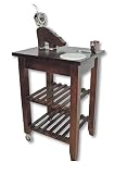 Mesa Jamonera Madera color nogal con soporte para jamón