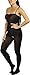 ToBeInStyle Women’s Bodystocking Fishnet Mesh Opaque Sheer Lingerie Bodysuit - Opaque Solid Crotchless Black - One Size