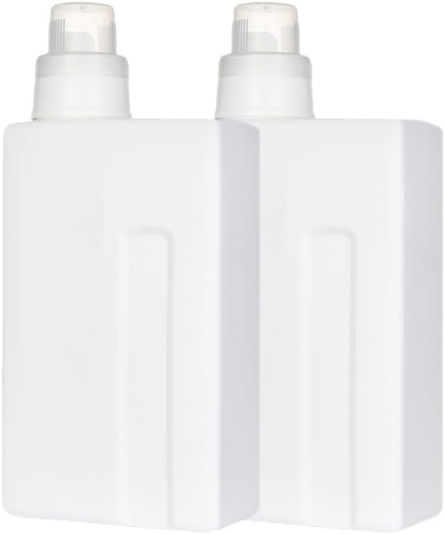 2-Pack Refillable Laundry Detergent Bottles Leak-Proof White Pe Containers 9.84X4.48X2.20In Lightweight Portable for Home and Travel Use