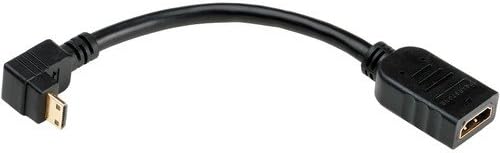 Pearstone 5" Right Angle HDMI Mini (Type C) Male to HDMI (Type A) Female Adapter Cable