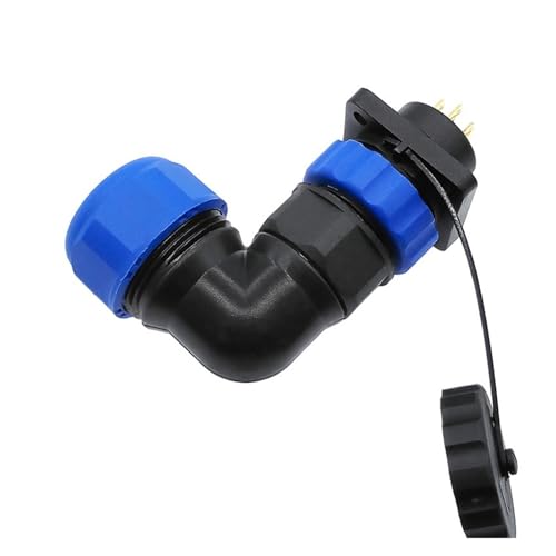 Connecteur étanche SP20 coudé 90° IP68 9 pin à soufflet anti-torsion pour câble