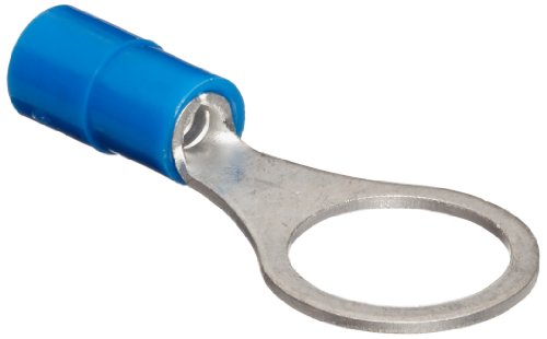 Cosse annulaire isolée nylon bleu anti-vibration pour sécuriser câble 16-14 AWG tige 3/8