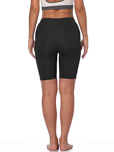 Neleus Women's High Waisted Yoga Shorts 3 Pack Workout Running Compression Shorts With Pockets,1010,Black/Blue/Red,Id M, Us S #TOP7