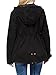 Design by Olivia Women's Military Safari Anorak Utility Hooded Twill Jacket Black 3XL