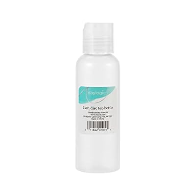 Daylogic Disc Bottle, Container For Shampoo, Conditioner, Lotion, Clear, Plastic Bottles, Disc Top Cap, Refillable & Reusable, TSA Approved, Travel-Friendly & Multipurpose, 3 oz., 1 Count
