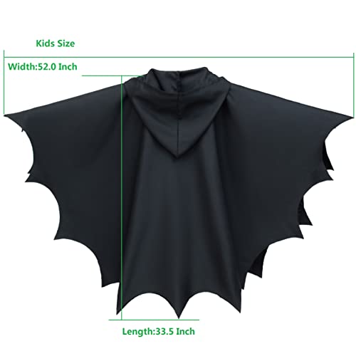 Irtysh Kids Bat Wings Robe Cape Accessory For Dragon Vampire Witch Costume Cosplay Mask Ears Headband Pumpkin Bag Set(Type2 Kids) #TOP6