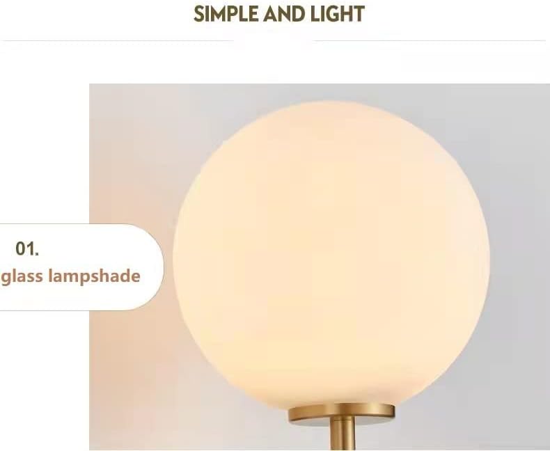 XHP Modern Gold Wall Sconce Lighting Set of 2 Battery Operated Led Wall Lights with Remote Control,Indoor Globe Glass Wall Lamp Wireless Wall Light Fixture Wall Decor for Bedroom Bathroom Loft Vanity