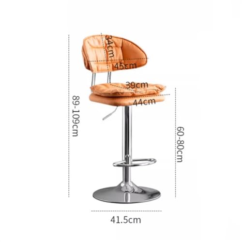Tabouret de bar gris foncé pivotant 60-80cm chaise haute de salon - 4