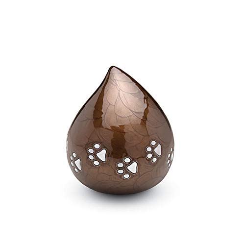 Au Paradis Des Chats Urna funeraria para perro y gato, Urna para Cenicienta de Cremación, Memorial para Animales, Recuerdo de Son Animal de Compañía. (marrón) Cover