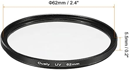 sourcing map UV Lens Filters, 62mm Slim Frame Multi-Coated Protective Lenses Filter for Camera Photography Accessories