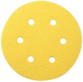 Carborundum / Norton Gold 59059 6 Inch Velcro / Hook & Loop 6 Hole Stack 120 Grit Sanding Discs - 100 Pack