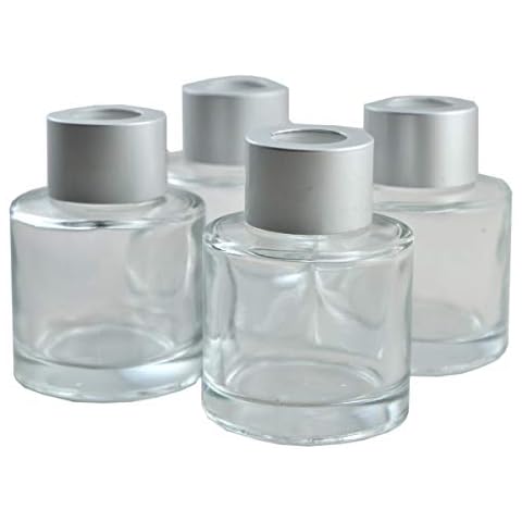 Conjunto de 4 botellas cilíndricas de vidrio redondo difusor de Ougual Cover