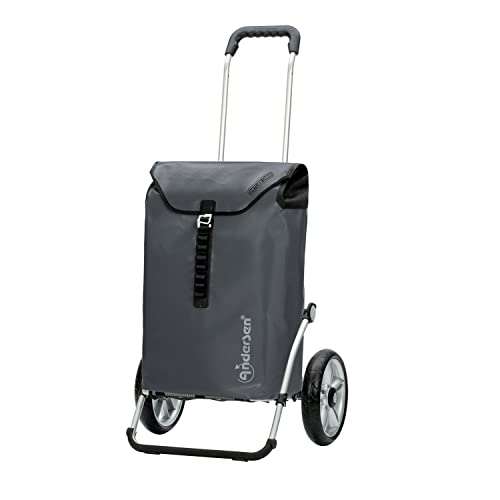 ANDERSEN Einkaufstrolley - Royal Shopper Ortlieb anthrazit 49 L Handwagen, wasserdicht, wetterfest, Aluminium, klappbar, Kugellagerad