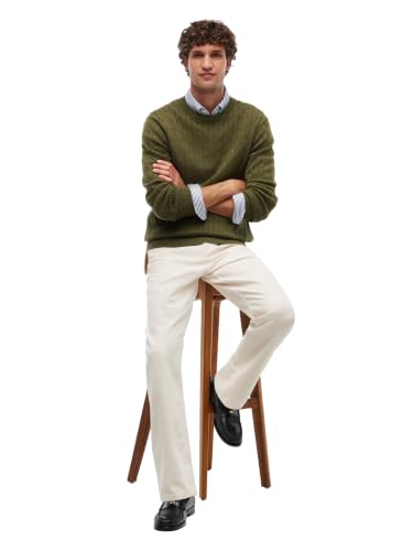 Image of Tommy Hilfiger Men's Cable Knit Crewneck Sweater Lightweight Pullover