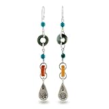 NOVICA Multi-Gem Blue Calcite .925 Sterling Silver Beaded Dangle Earrings, Hill Tribe Adventure'