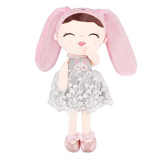 GAGAKU Plüsch Hase 38cm Hase Kuscheltier für Mädchen Süße Hase Plüschtier Puppe mit Geschenkverpackung - Rosa Cover