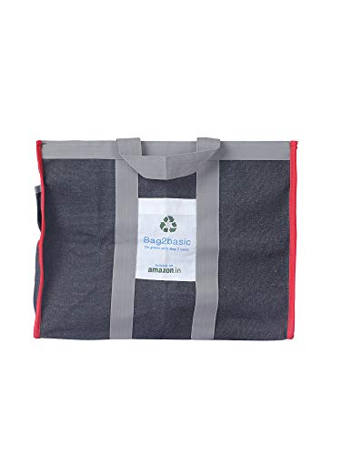Image of (#B2B212228CA Eco Friendly Reusable Foldable Fabric Grocery Vegetable Shopping jhola Bag Heavy Canvas 1 pc Large 17x8x13 inch