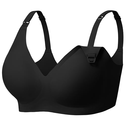Image of Angelhood Nursing Bras for Breastfeeding Seamless Pregnancy Maternity Bra Wireless Sleep Bralette with Extenders 1 & 3 Pack