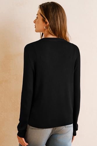 Image of Arach&Cloz Women's Wool Blend Lightweight Business Casual Cardigan Sweaters Tops