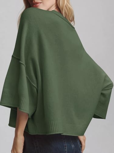 Image of Saodimallsu Womens Short Sleeve Sweater Summer Oversized Cropped Sweaters Casual Crewneck Lightweight Knit Tops