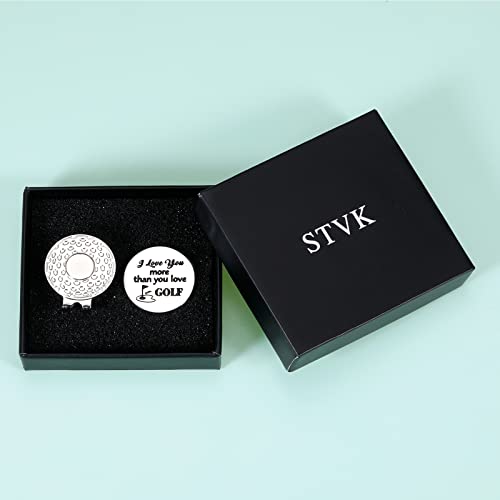 Christmas Birthday Gifts for Men Him Stocking Suffer Golf Ball Marker with Magnetic Hat Clip Valentines Day Gift for Husband Engraved Anniversary Husband Boyfriend I Love You More Than You Love Golf - Thumbnail 7
