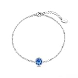 Philip Jones Dark Blue Crystal Anklet Created with Zircondia® Crystals