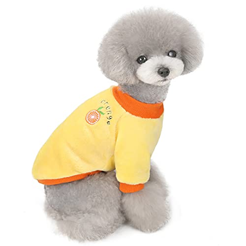 Dog Sweater Dog Clothes Fleece Dog Woolen Sweater Winter Warm Coat Fruit Pajamas Fleece Sweater for Small Dog Medium Dog Cat Yellow XXL - Image 4