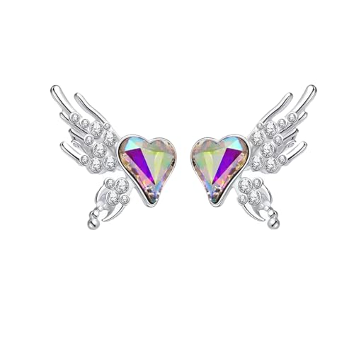 Silver Heart Wings Ear Clip Ear Cuffs On Earrings for