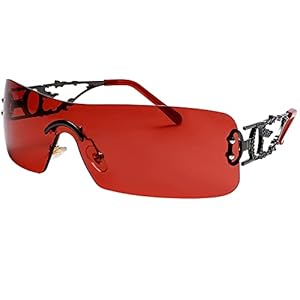 Rimless Y2k Sunglasses For Women Men Rectangle Vintage glasses Fashion Flame Metal Sunglass Frameless Retro Eyewear