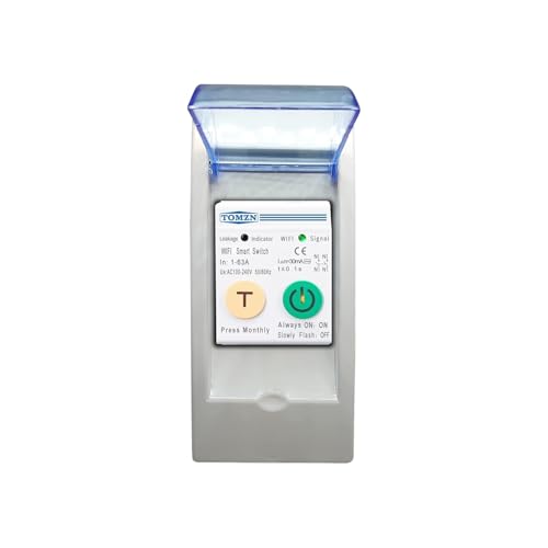 Image of amiciSmart WiFi MCB, Circuit Breaker & Energy Meter with Over Voltage /Load Protection, with Weather-Proof Mount and SmartLife App Compatible (63A)