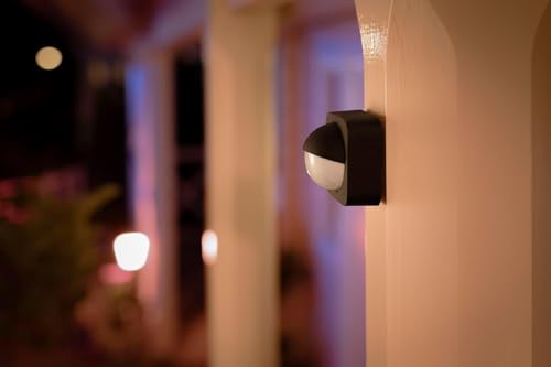 Philips Hue, capteur de Mouvement extérieur, Accessoire d'éclairage Intelligent pour Le contrôle de la lumière extérieure, sans Fil, Noir