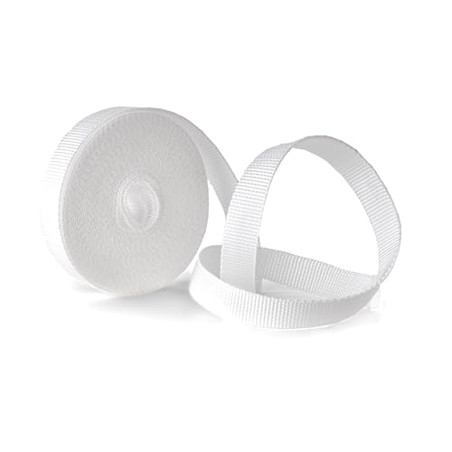 IdeaGenesis   Cinta Persiana 18 MM Ancho x 6 M Blanca Enrollable Recambio Resistente Recogedor Cuerda Carrete Interior Tirantes Correa Duradera Repuesto Universal Facil Montaje (Blanca, Cinta 18mm)