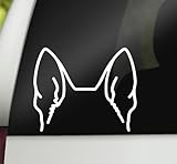 German Shepherd Ears Decal l German Shepherd Vinyl Decal | Car Decal Bumper Sticker Window Laptop Tumbler Decal | 5.5' x 4.5' Size White | Made in USA