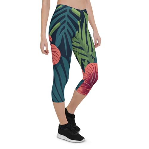 Legging capri premium floral en tissu extensible haute densité - 6