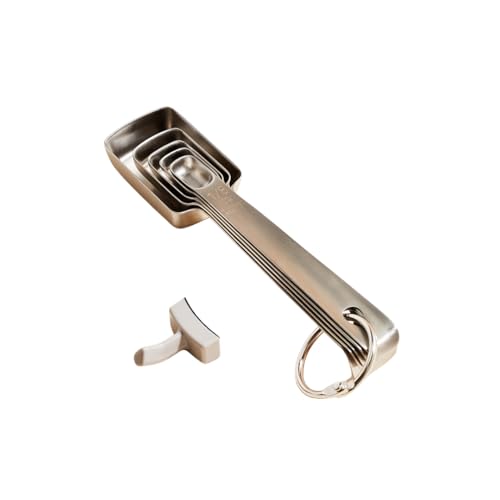 Evermill 5-Piece Stainless Steel Measuring Spoons Set, Magnetic Hook Design,