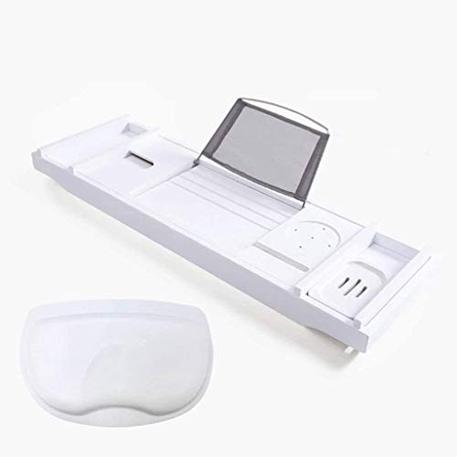 Pont de baignoire extensible et table de bain multifonction pour tablette et livre