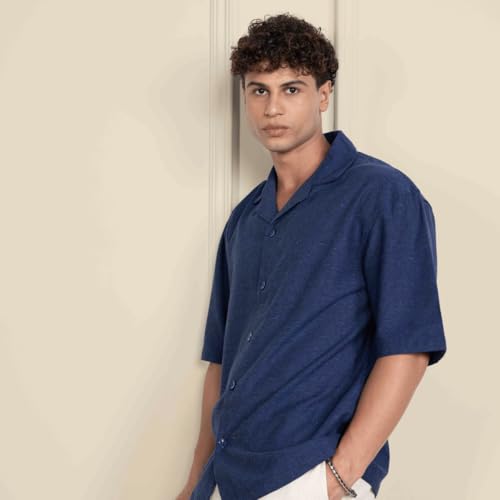 Image of Aatman Men's Half Sleeve | Casual | Box Fit | Cuban Collar Shirt