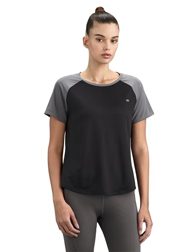 Image of Symbol Premium Women's Solid Regular Fit Sports Stretch T-Shirt | Round Neck | Raglan Sleeve | Moisture-Wicking | Activewear | Running | Gym | Plain (Available in Plus Sizes)