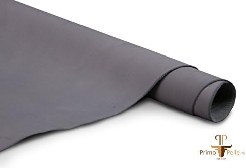 LEATHER VEGETABLE HIDE natural tanned, genuine cow skins!17-21 sq ft, GREY by PRIMO PELLE