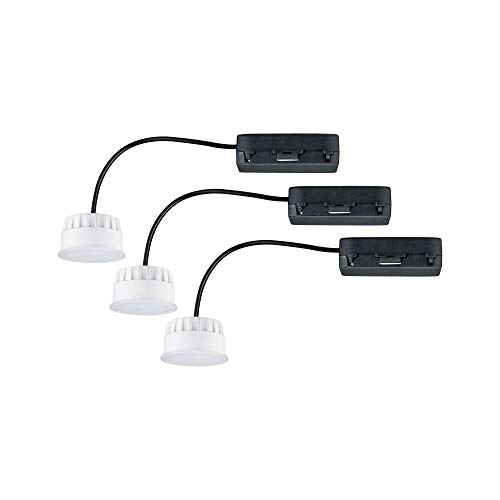 Paulmann 92478 Choose LED recessed luminaire Module Coin Set of 3 White Switch Round 3x6.5W lamp Satin recessed Spotlight Plastic recessed lamp 2700 K