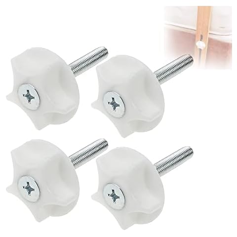 PLCatis Headboard Bolts M8 x4 Headboard Fixings Easy Fit Headboard Screws And Washers Strong Hold Bed Headboard Bolts Fittings for Divan Bed UK Pack of 4 Cover