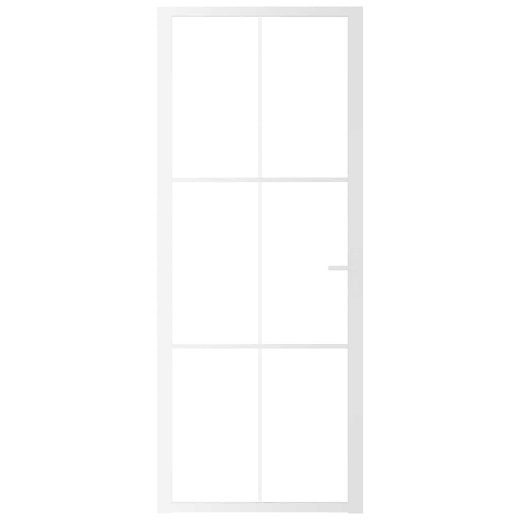 Toshilian Puerta Interior Cristal Puerta Puerta Cristal para Cocina Cuarto de Baño Blanco, 83x201,5 cm, Vidrio ESG y Aluminio