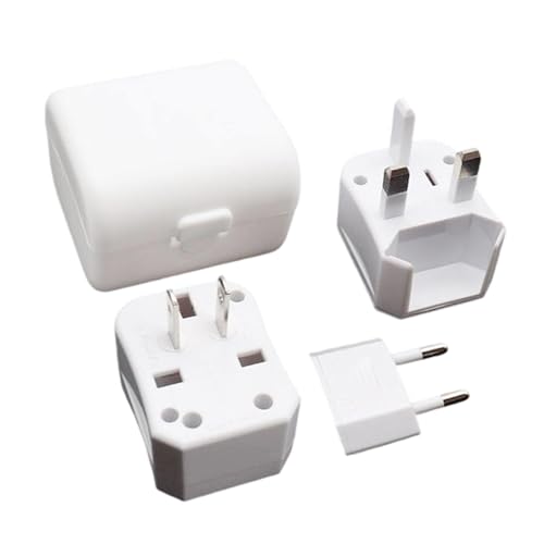 Kustimantu Adaptador de viaje - Enchufe de pared universal - Adaptador internacional portátil convertidor para teléfono y ordenador portátil para hombres y mujeres adultos