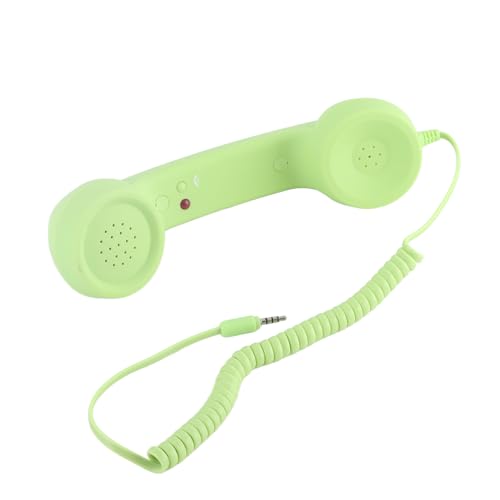 Auricular retro para teléfono móvil receptor verde con micrófono y cable 6