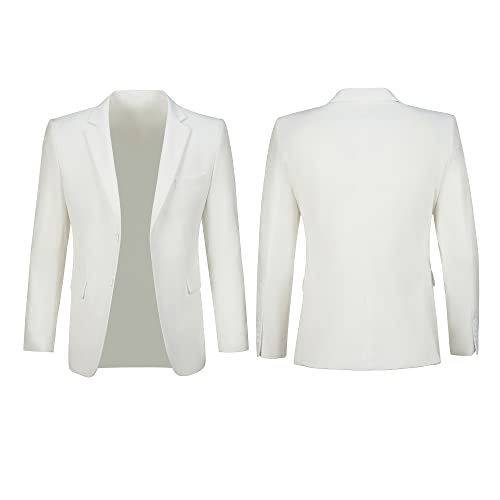 Men Suits Blazer Vest And Pants 3 Piece Slim Fit Wedding Grooms Tuxedos Solid Formal Business For Prom Ivory 3Xl #TOP5