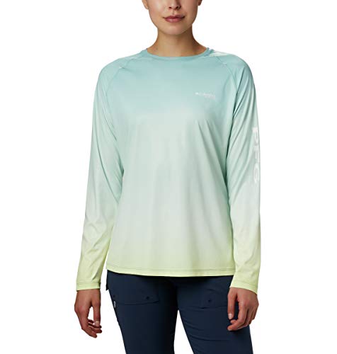 Columbia Women's Tidal Deflector Long Sleeve Shirt, Waterfall Gradient, Medium