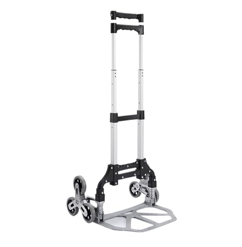 OTQEFTN Car End Pipes Stair Climbing Cart Foldable Dolly with Adjustable Handle Hand Truck 10 Wheels All Terrain Cart for Trans Heavy Hand Truck