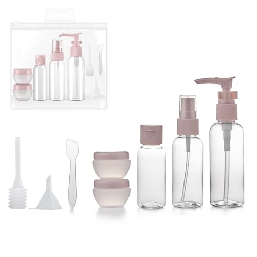 8 pcs botellas de viaje, botes viaje rellenables, juego de botellas de viaje portátiles, para champú, loción, enjuague y gel de ducha