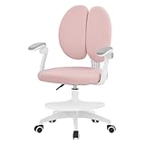 ML-Design Kinderschreibtischstuhl ergonomisch, 95-107 cm, Rosa, 360° Drehbarer Schreibtischstuhl Kinder, Höhenverstellbarer Jungendstuhl mit Rückenlehne & Armlehnen, Kinderstuhl für Jungen & Mädchen