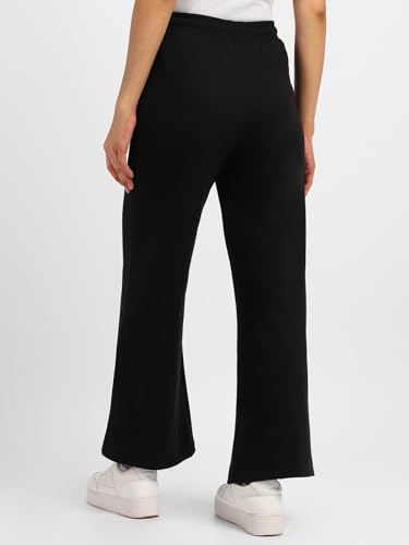 Image of JUNEBERRY Wide Leg Track Pants for Women & Girls (Pure Cotton, Bootcut, Regular Fit, High Rise Trouser, Drawstring, Available in Black, Brown, Navy, Olive Green, Lilac, Beige)